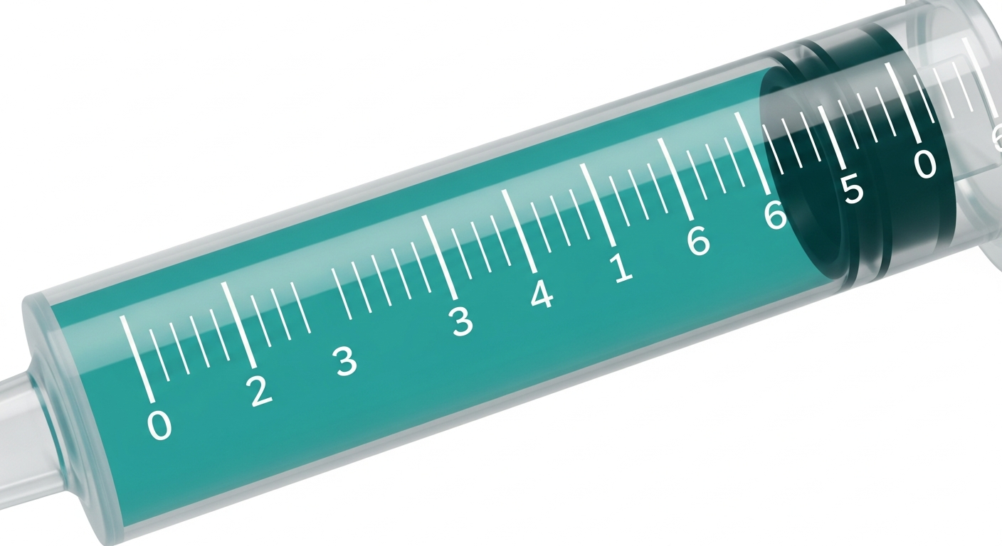 Close-up illustration of an insulin syringe barrel showing measurement gradations